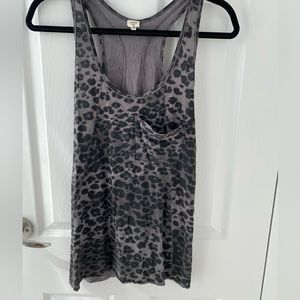 Aritzia Wilfred Black Gray Leopard Print Casual Racerback Tank Small